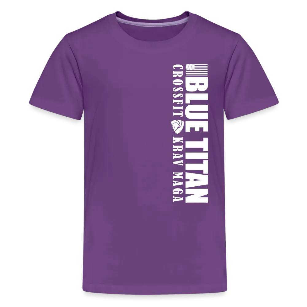 Blue Titan Vertical Logo, Kids' Premium T-Shirt