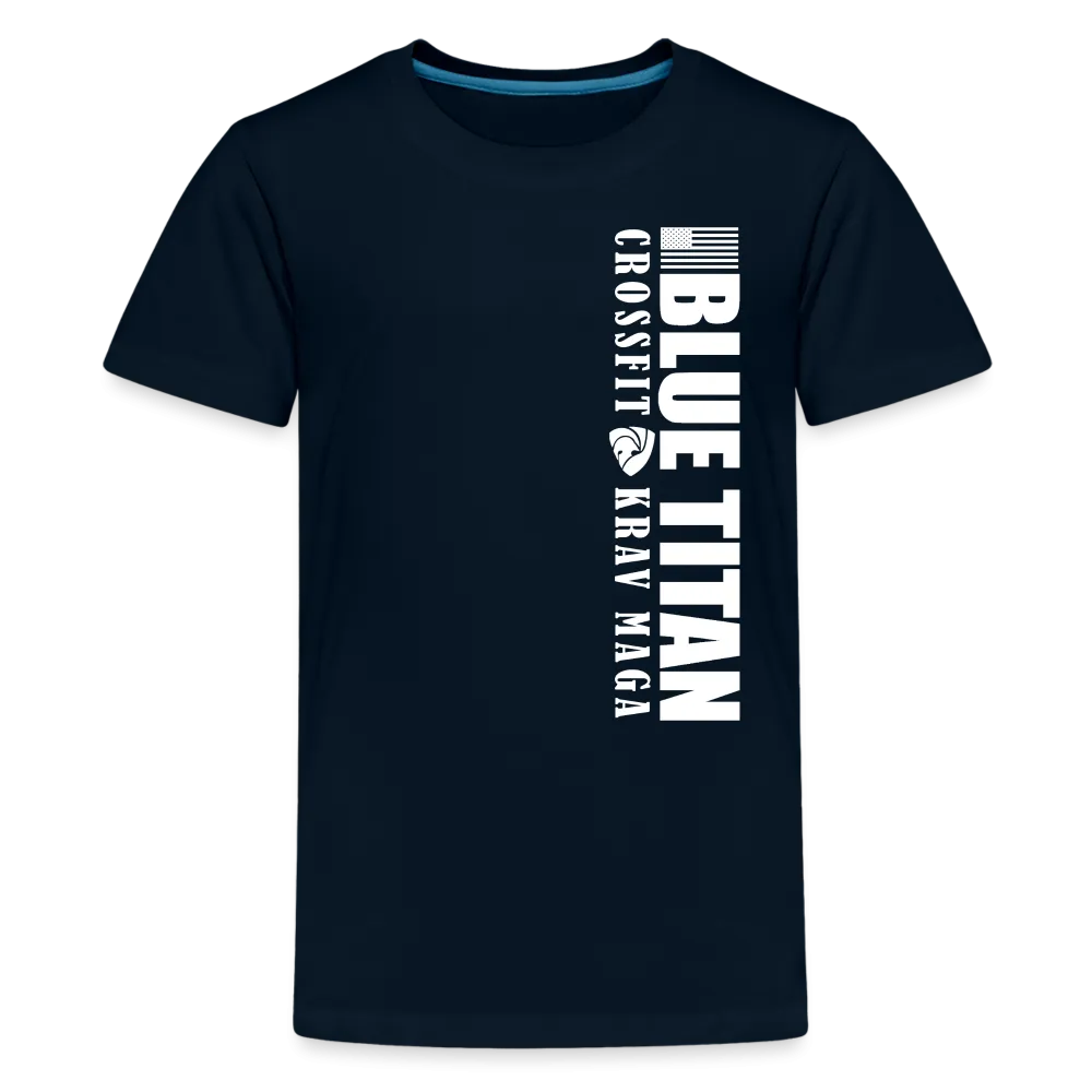 Blue Titan Vertical Logo, Kids' Premium T-Shirt