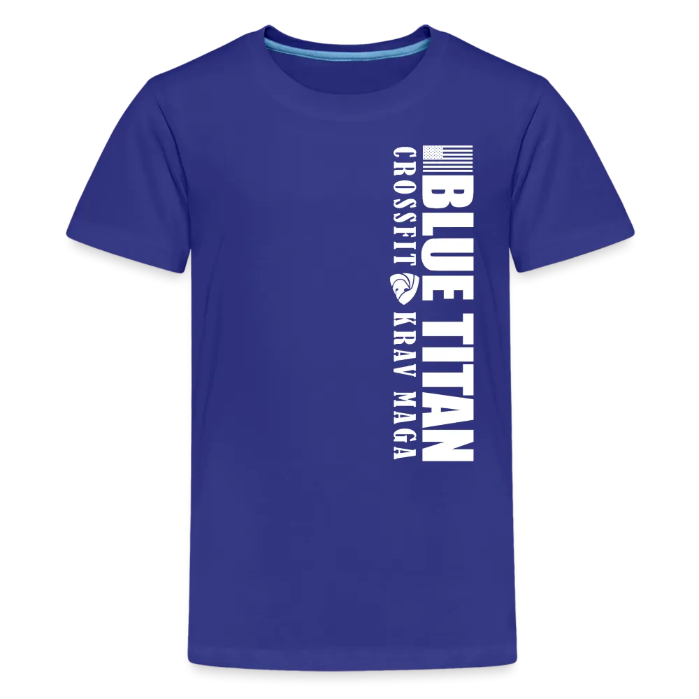Blue Titan Vertical Logo, Kids' Premium T-Shirt