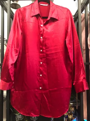Bold Red Button Up, size L  #374