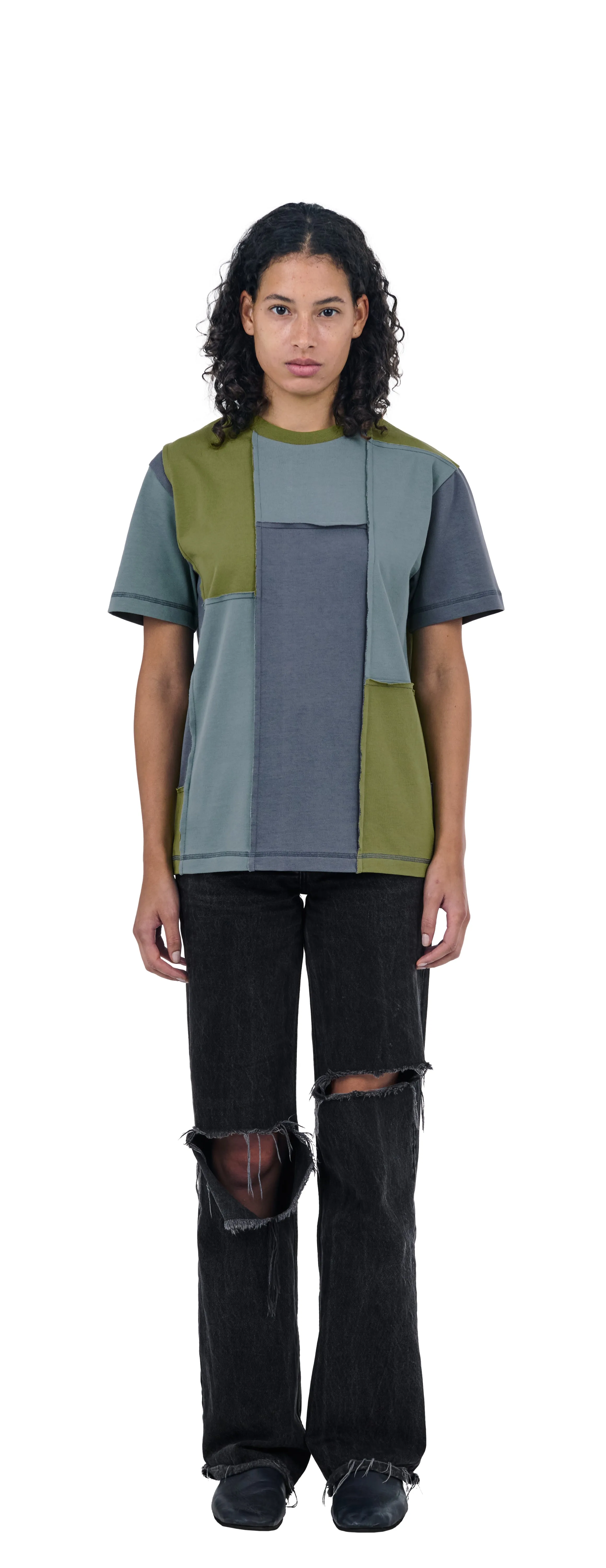 Boxy T-Shirt Patchwork, Mossy Quilt