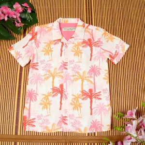 Boys Tree Printed Shirt Snow White Pink