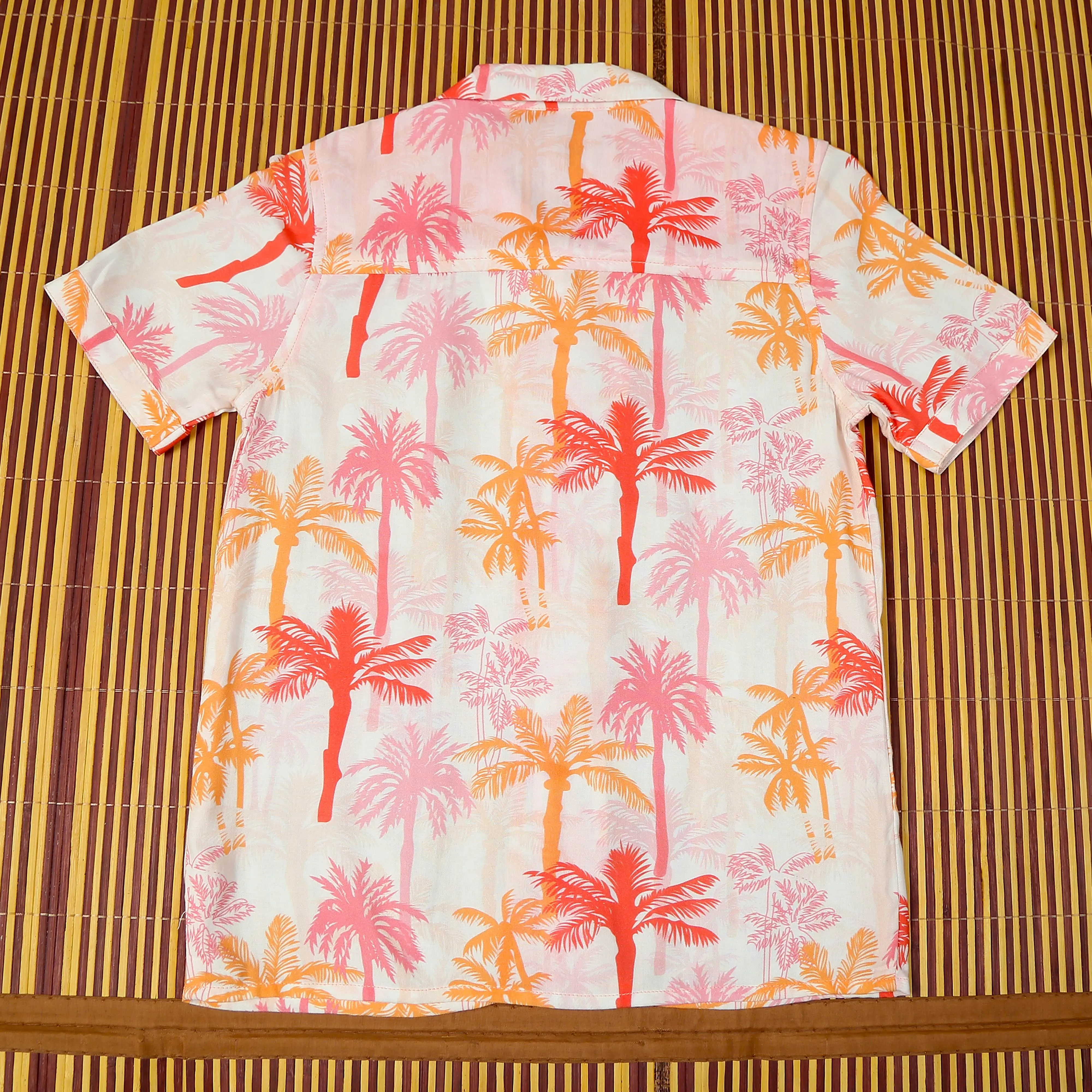 Boys Tree Printed Shirt Snow White Pink