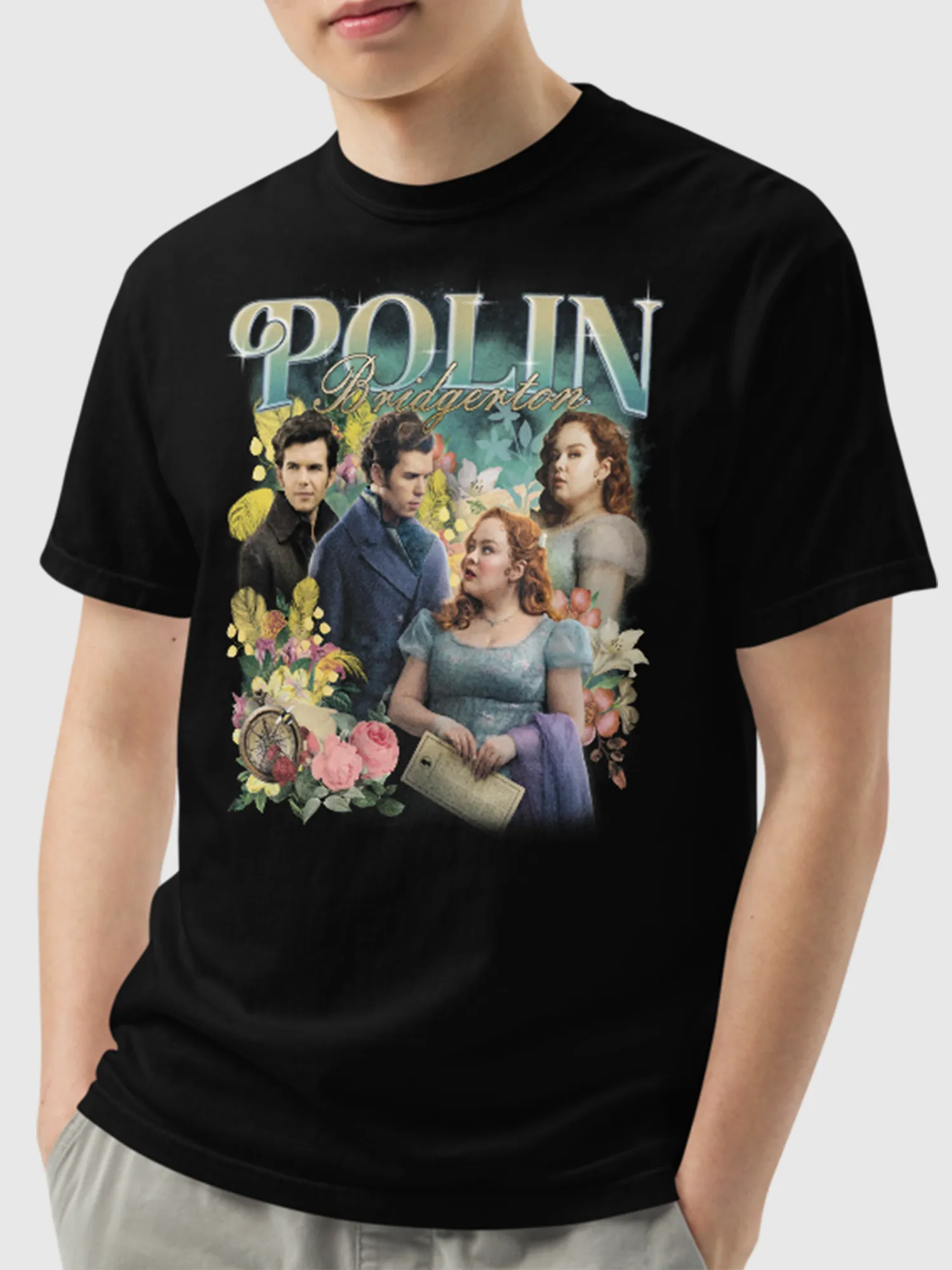 Bridgerton Polin Unisex Heavyweight T-Shirt [Black]