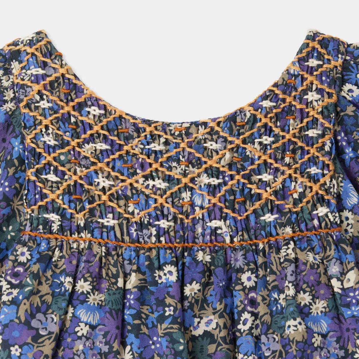 Cadelili smocked dress made with Liberty fabrics
