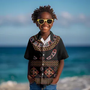 Cameroon Traditional Toghu Pattern Kid Hawaiian Shirt LT15