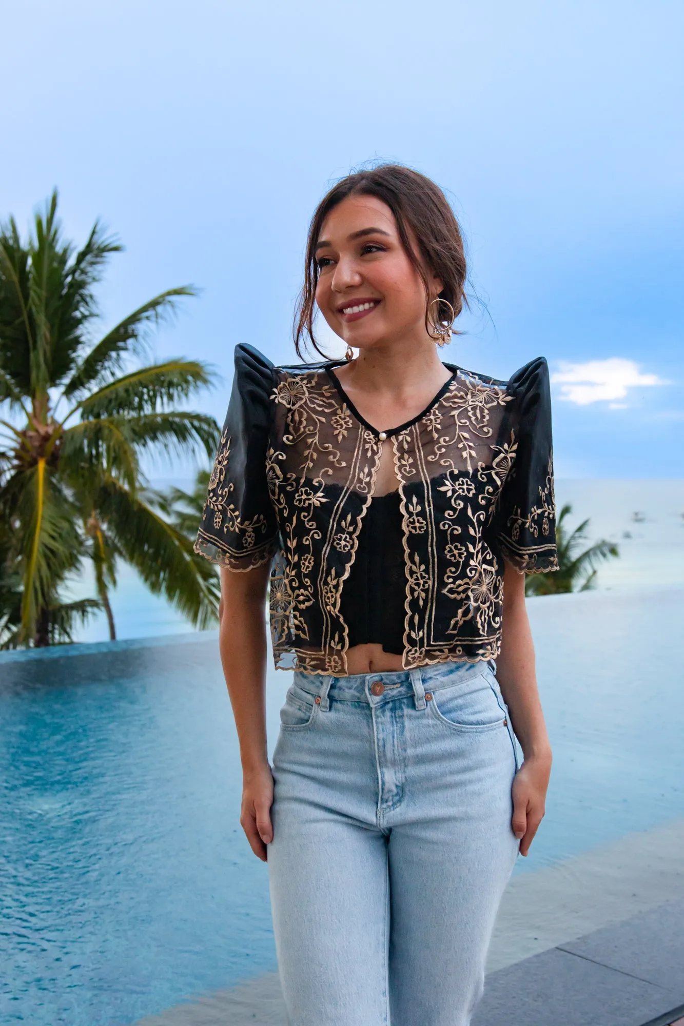 Carmen Mestiza Bolero (Black)