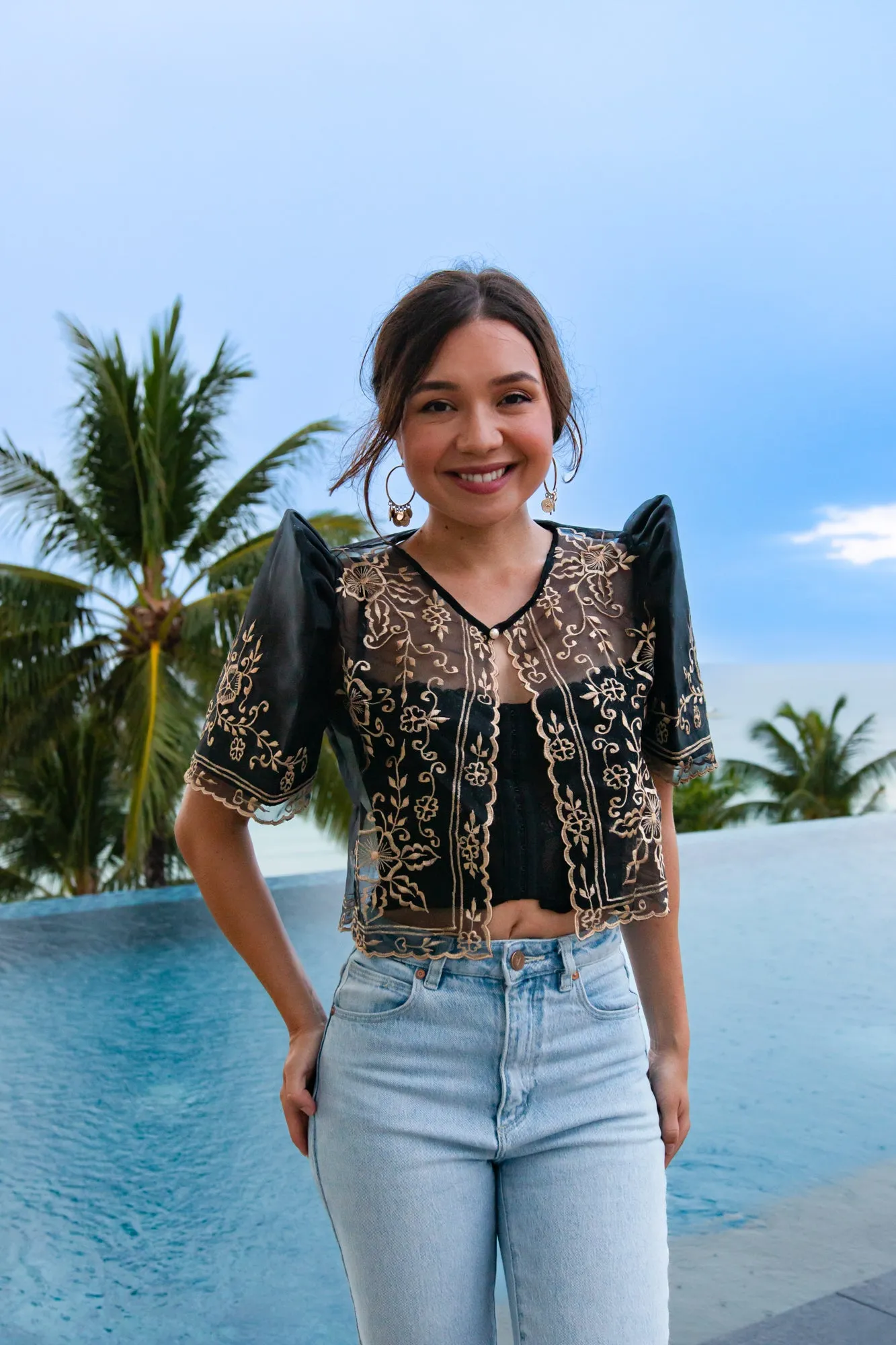 Carmen Mestiza Bolero (Black)