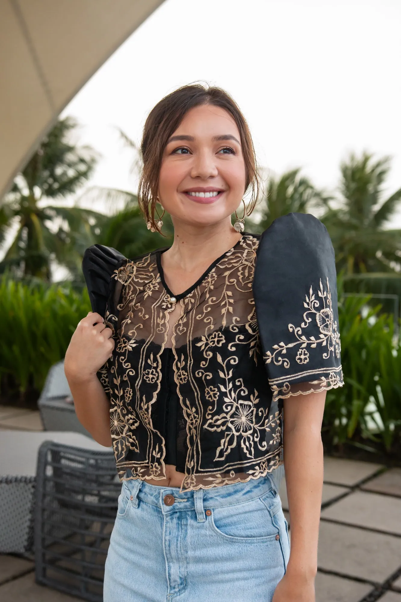 Carmen Mestiza Bolero (Black)