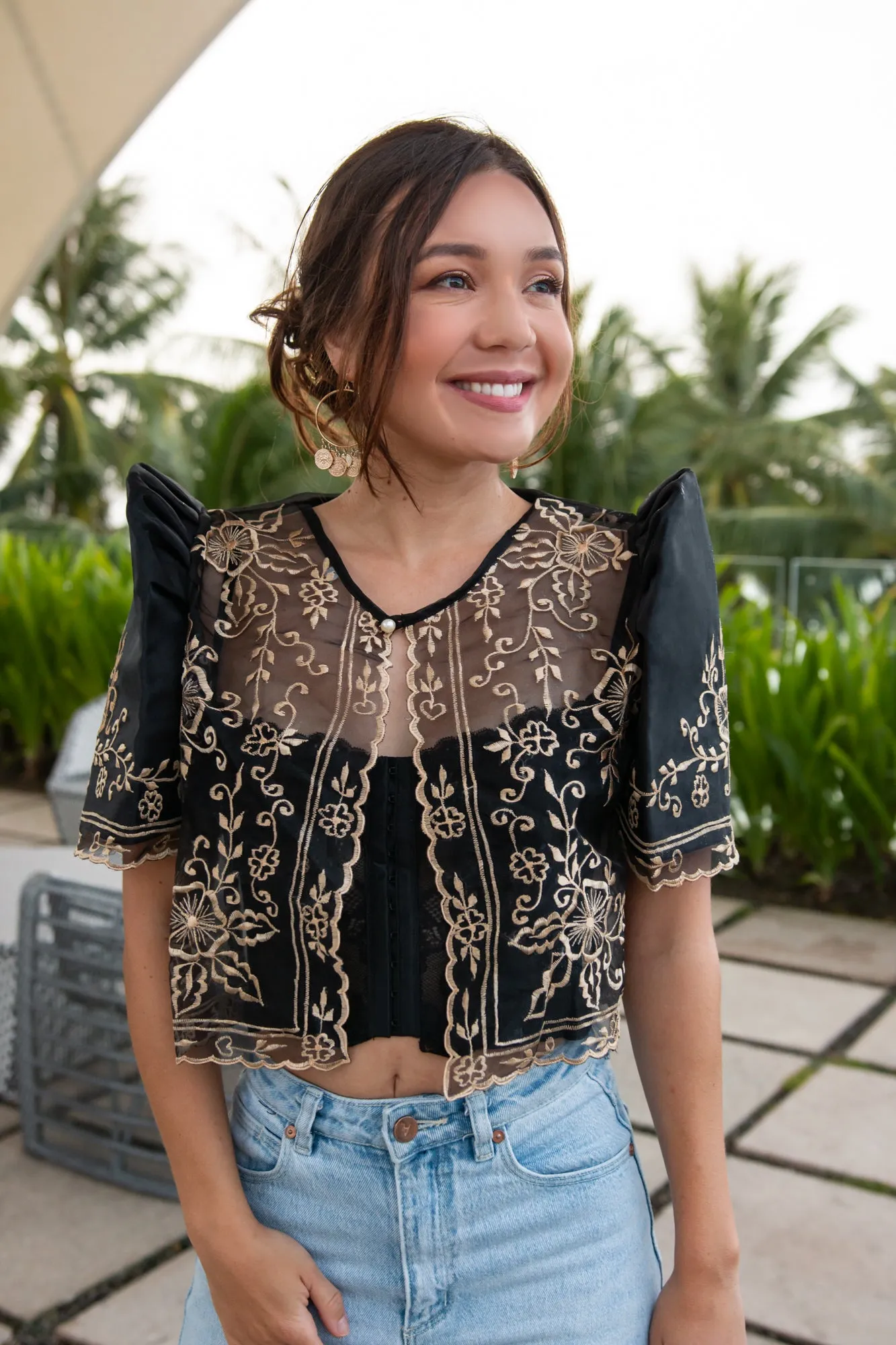Carmen Mestiza Bolero (Black)