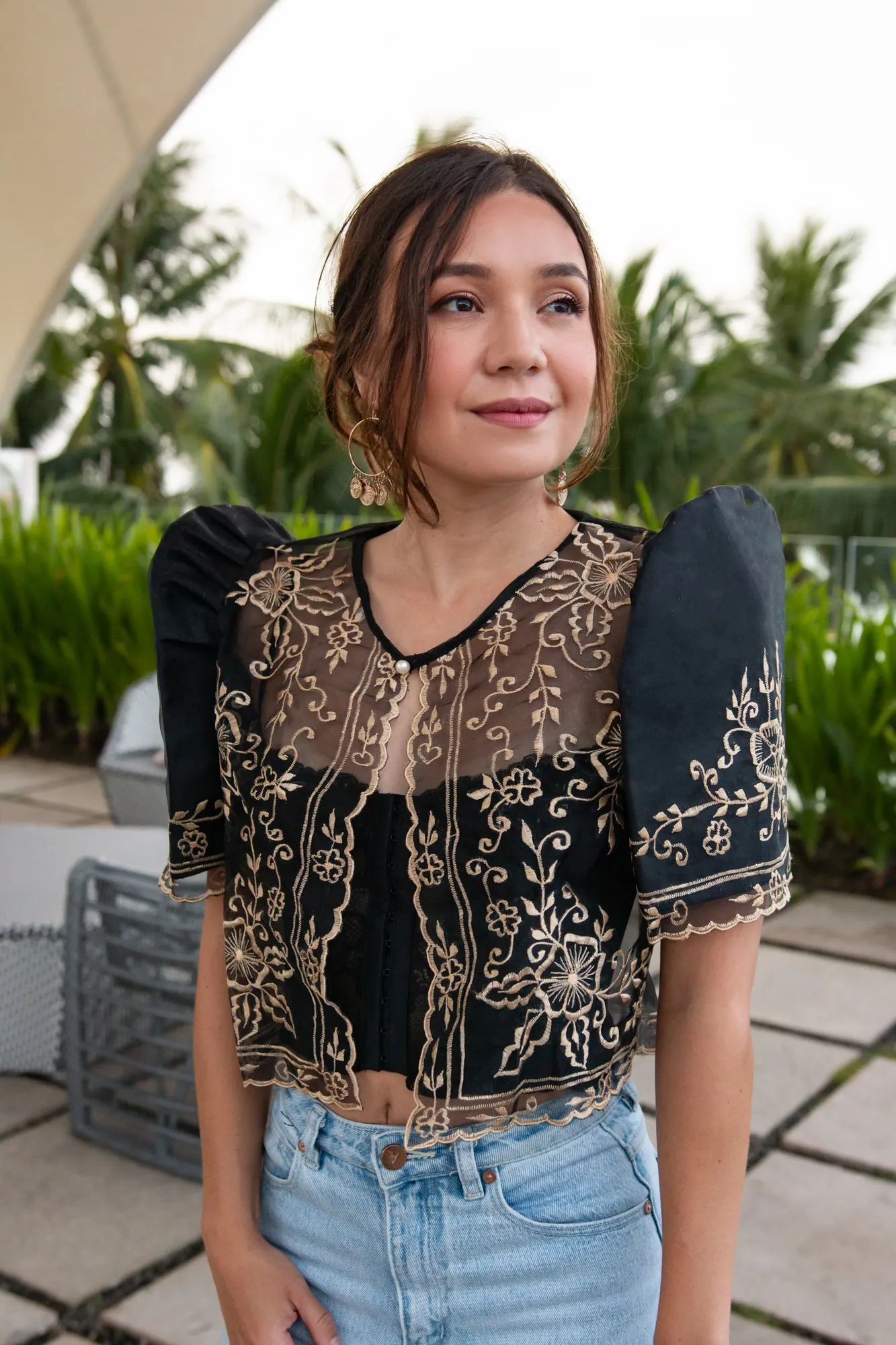 Carmen Mestiza Bolero (Black)