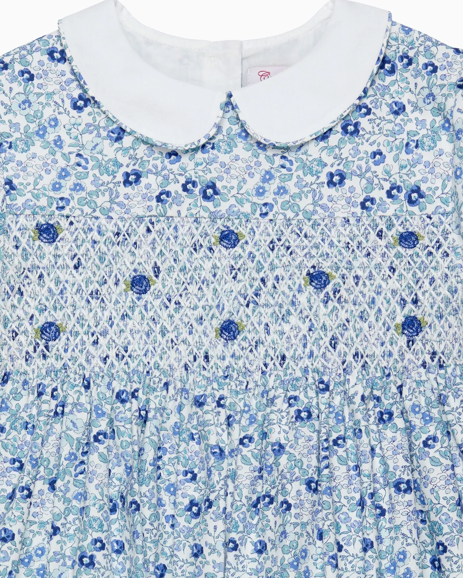 Catherine Smocked Dress in Blue Floral