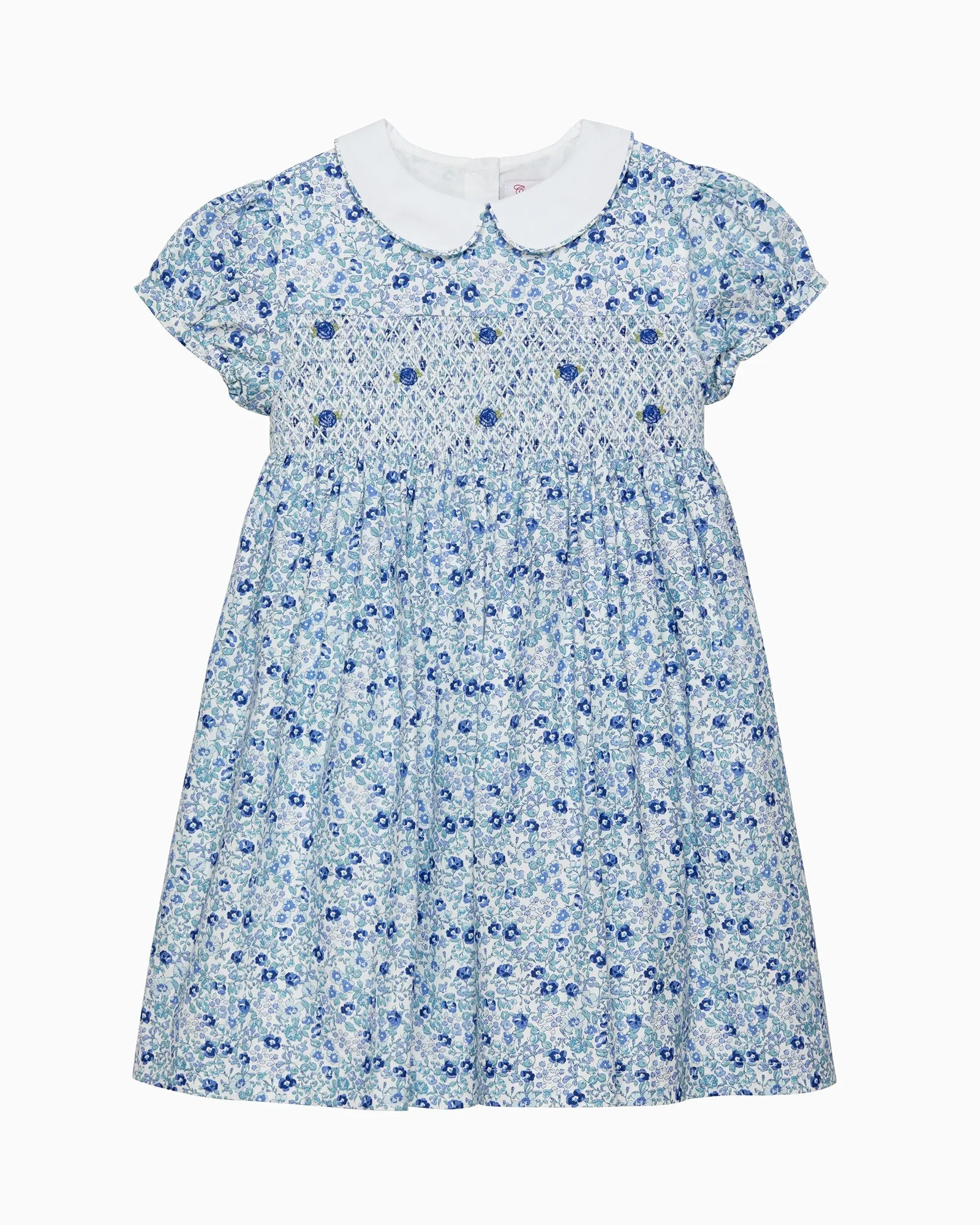 Catherine Smocked Dress in Blue Floral