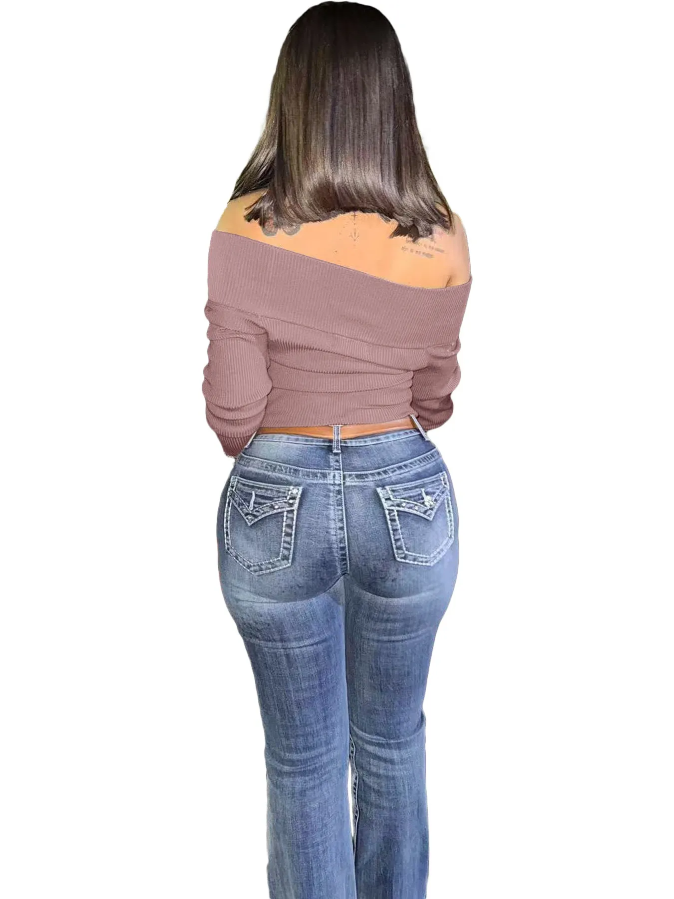 Chic Off-Shoulder Ribbed Zip-Up Slim Fit Top for Effortless Elegance