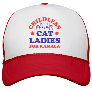Childless Cat Ladies for Kamala Snapback Trucker Hat
