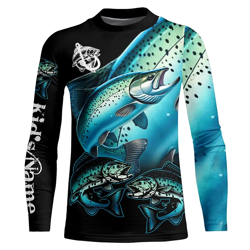 Chinook salmon (King salmon) Fishing Custom name fishing shirts jerseys | Kid Long Sleeves NPQ954