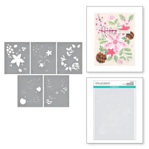 Christmas Florals Stencils Spellbinders STN-066