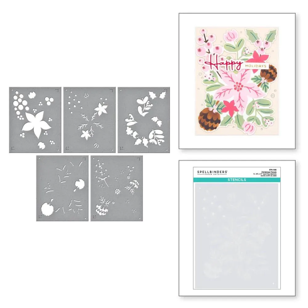 Christmas Florals Stencils Spellbinders STN-066