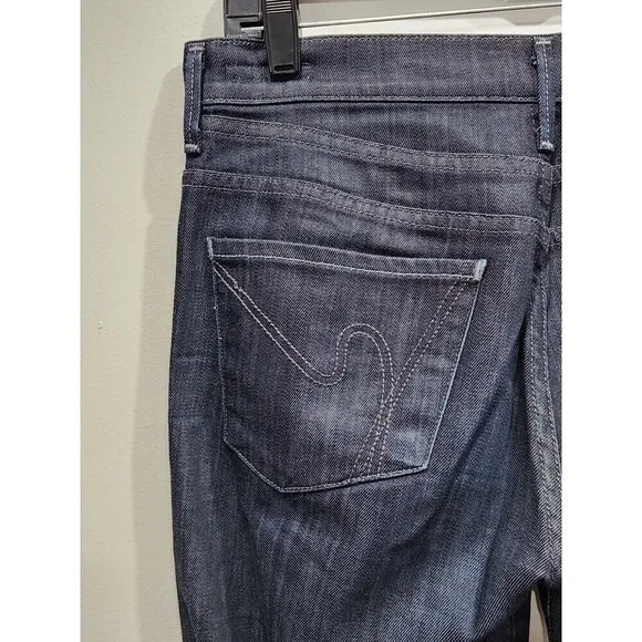 CITIZENS of Humanity Dark Wash Hutton Medium Rise Wide Leg Jeans, 28