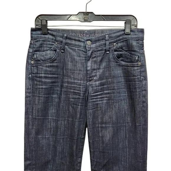 CITIZENS of Humanity Dark Wash Hutton Medium Rise Wide Leg Jeans, 28