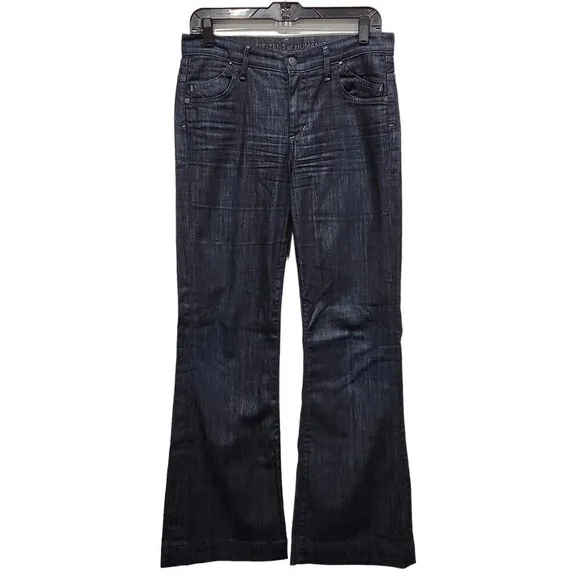 CITIZENS of Humanity Dark Wash Hutton Medium Rise Wide Leg Jeans, 28