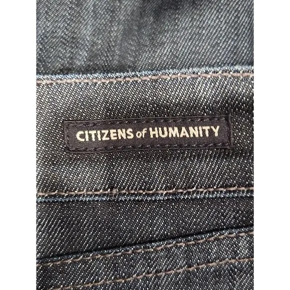 CITIZENS of Humanity Dark Wash Hutton Medium Rise Wide Leg Jeans, 28