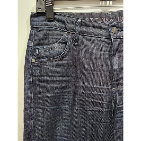 CITIZENS of Humanity Dark Wash Hutton Medium Rise Wide Leg Jeans, 28