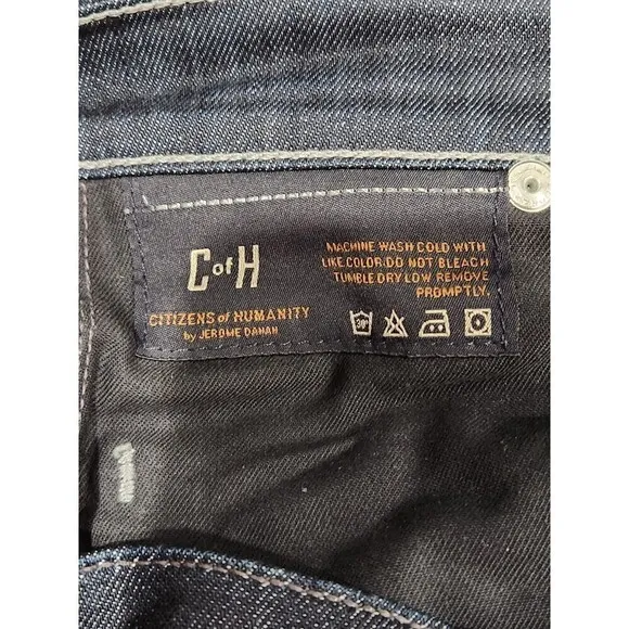 CITIZENS of Humanity Dark Wash Hutton Medium Rise Wide Leg Jeans, 28