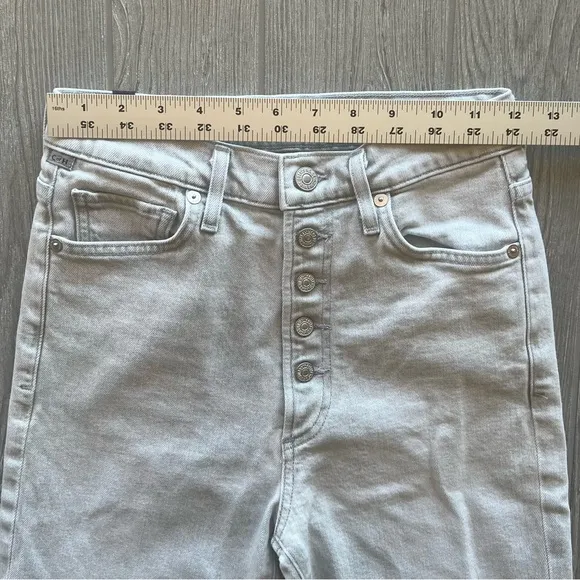 Citizens of Humanity Light Gray Olivia High Rise Slim Ankle Jeans Size 24