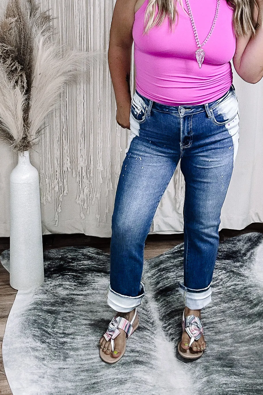 Claire High Rise Bleached Straight Jean