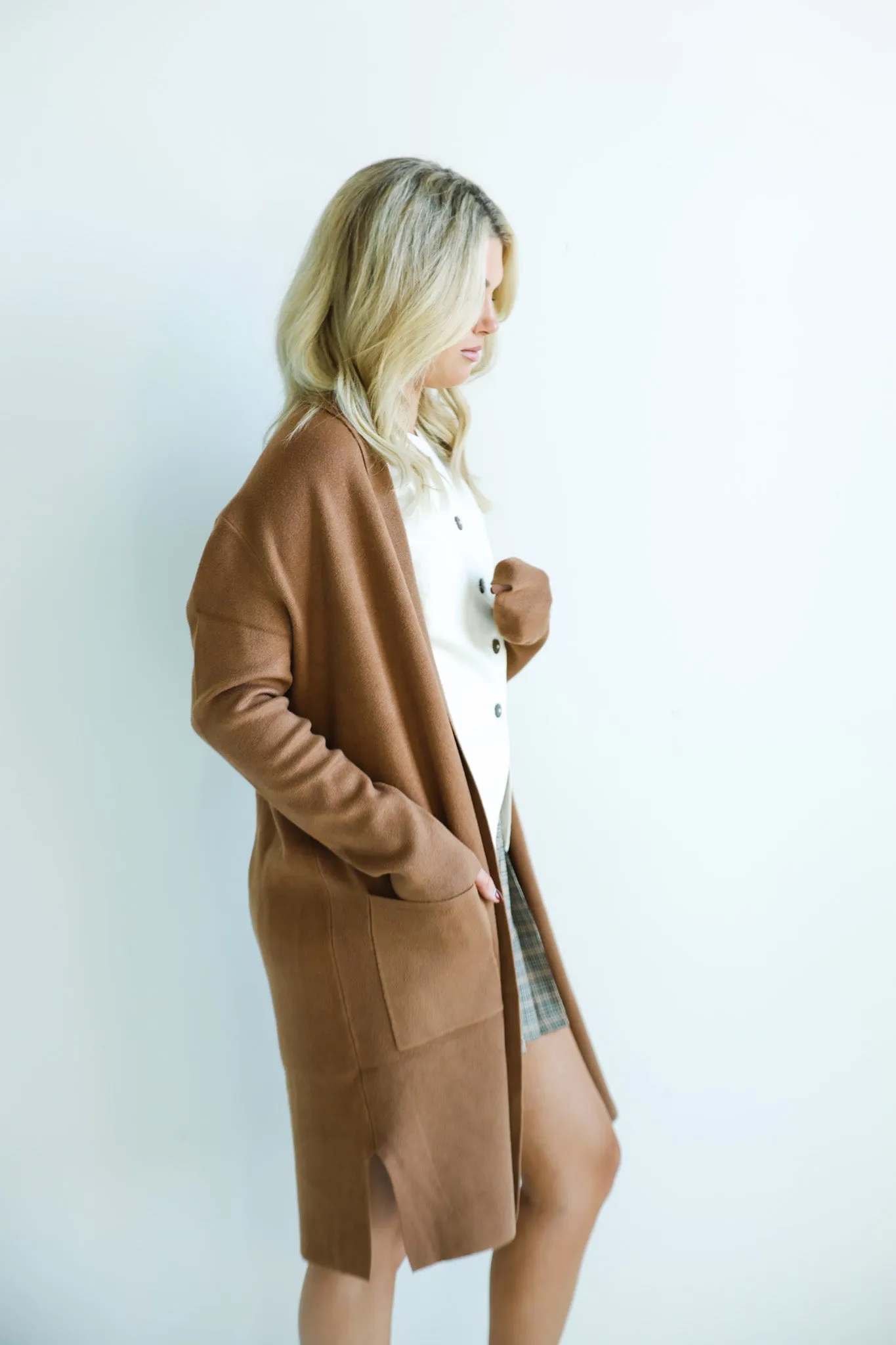 Classic Longline Open-Front Cardigan-Final Sale