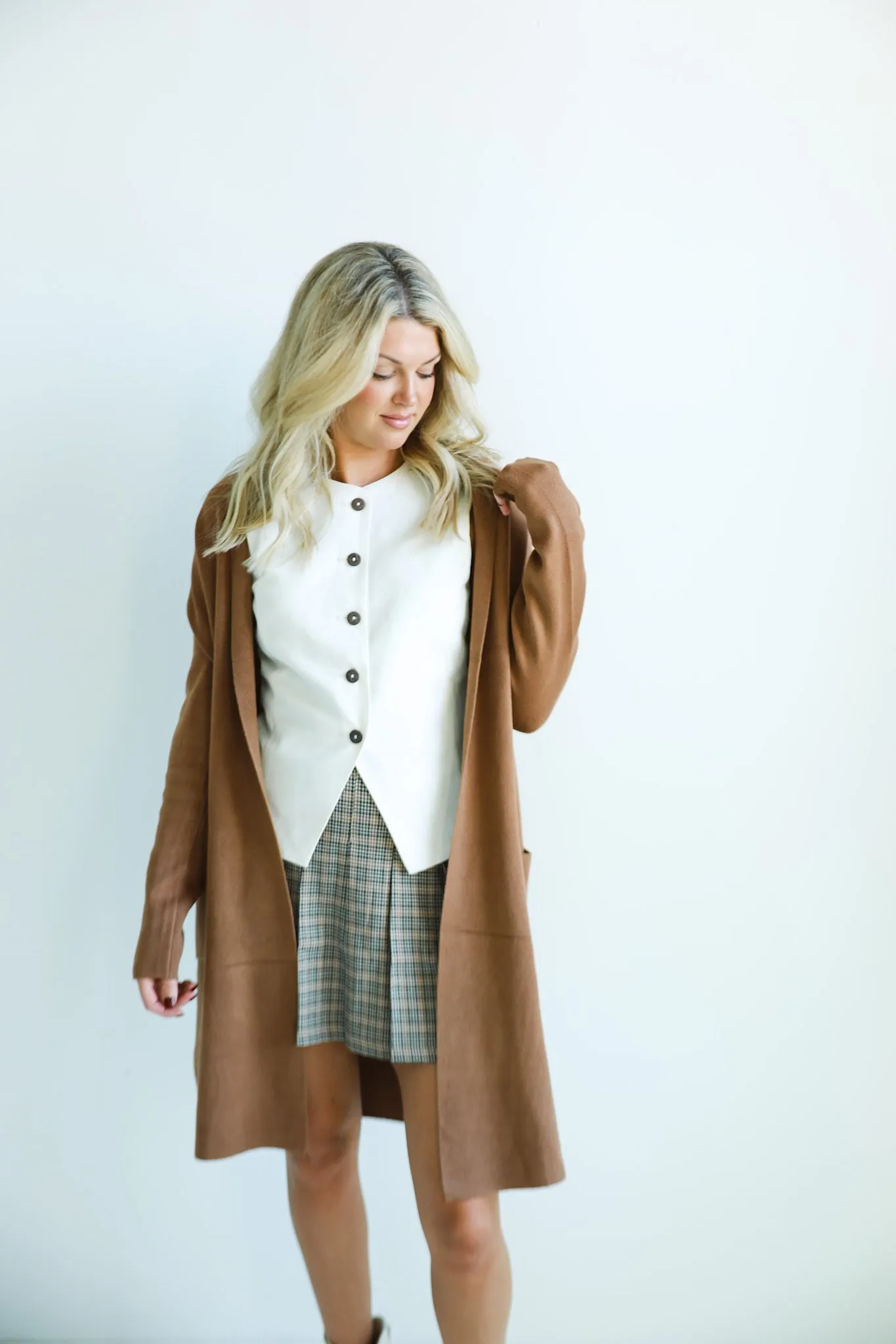 Classic Longline Open-Front Cardigan-Final Sale