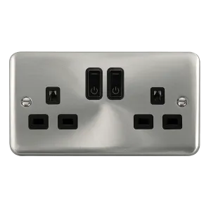 Click Deco Plus DPSC30536BK Ingot 13A 2G RF Smart Socket - Satin Chrome (Black)