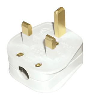 Click PA321 13A Resilient Plug Top (3A Fused) Bar Grip White