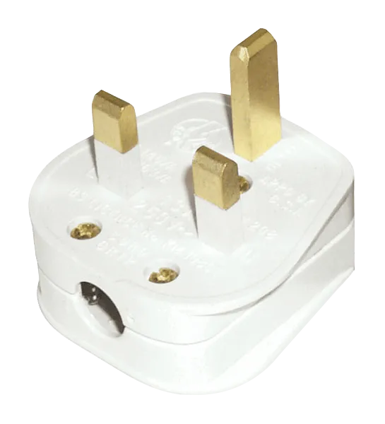 Click PA321 13A Resilient Plug Top (3A Fused) Bar Grip White