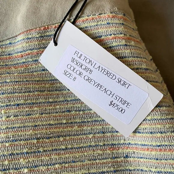 Cocoon by Elizabeth Geisler Linen Blend Fulton Layered Skirt Size 8