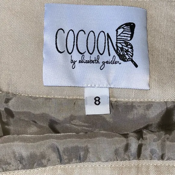 Cocoon by Elizabeth Geisler Linen Blend Fulton Layered Skirt Size 8