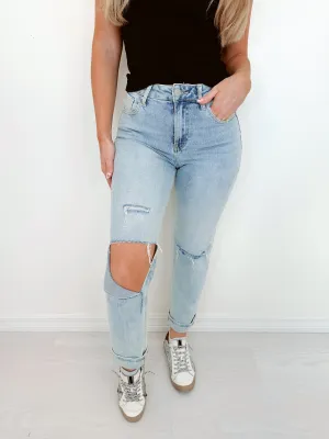Cole Cropped Distressed Jeans