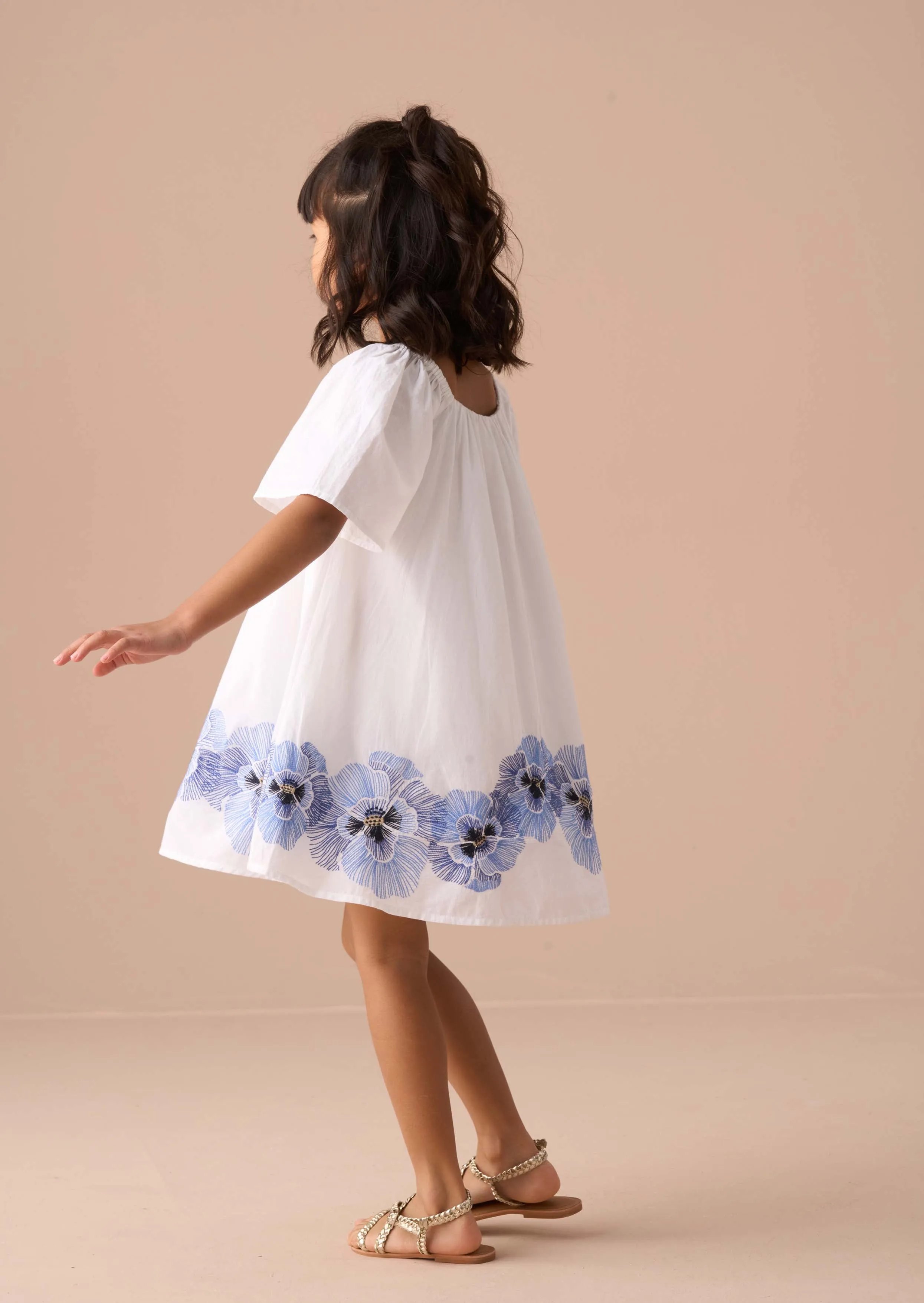 Coletta White Embroidered Swing Dress