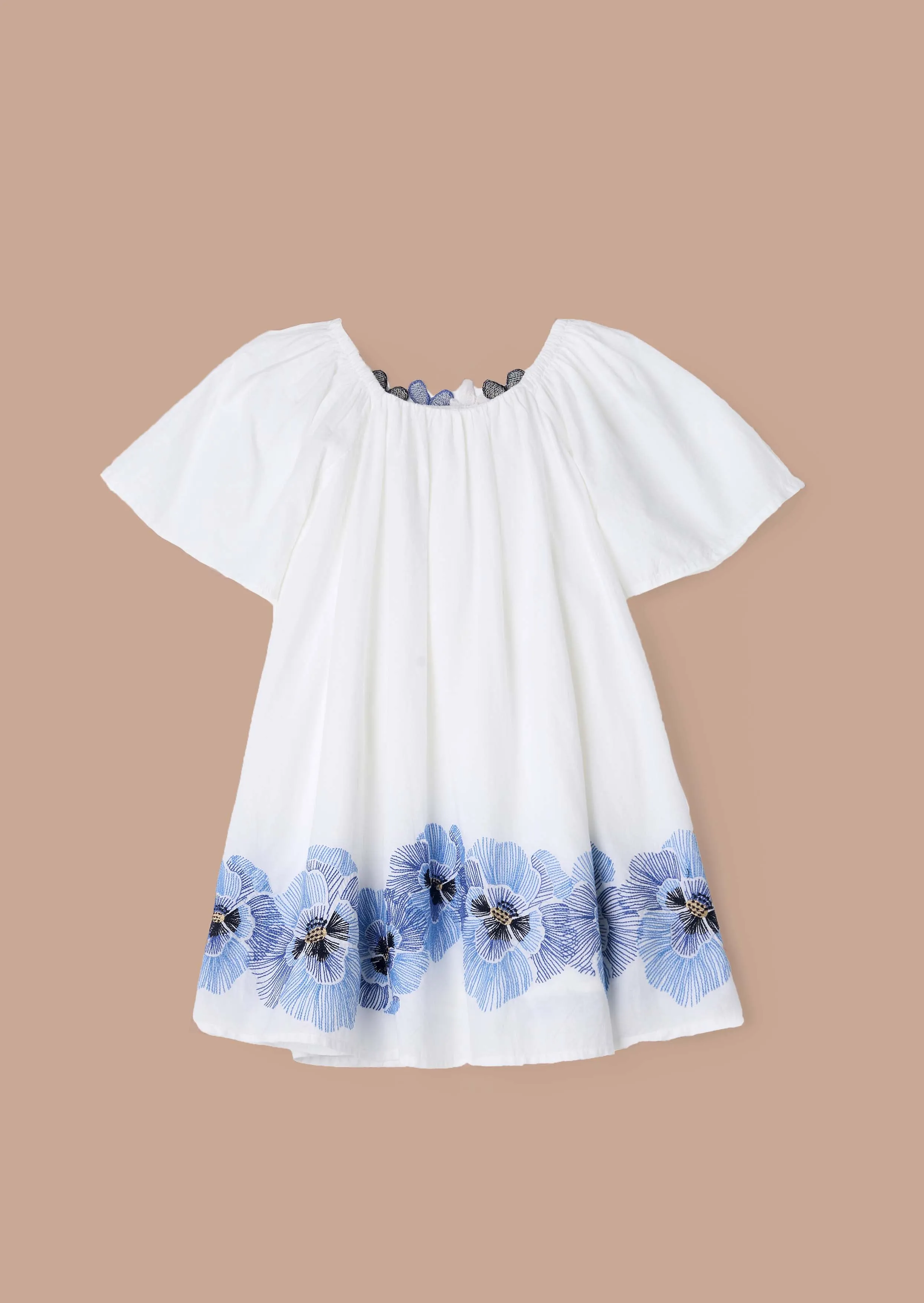 Coletta White Embroidered Swing Dress