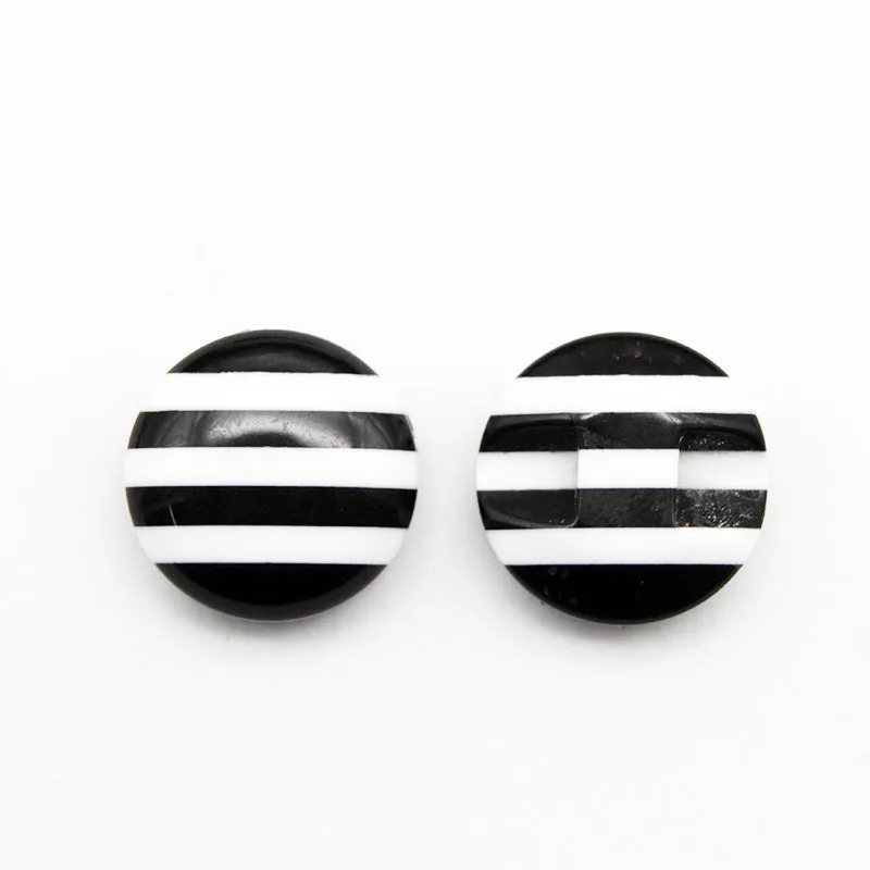 Colorful Striped Hidden Hole Resin Buttons for Knitwear 100 Pack