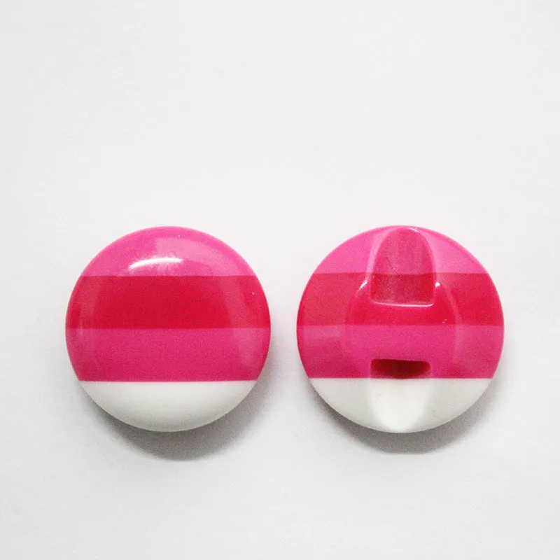 Colorful Striped Hidden Hole Resin Buttons for Knitwear 100 Pack
