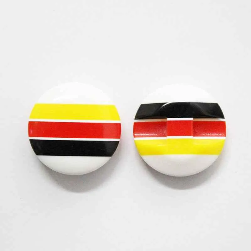 Colorful Striped Hidden Hole Resin Buttons for Knitwear 100 Pack