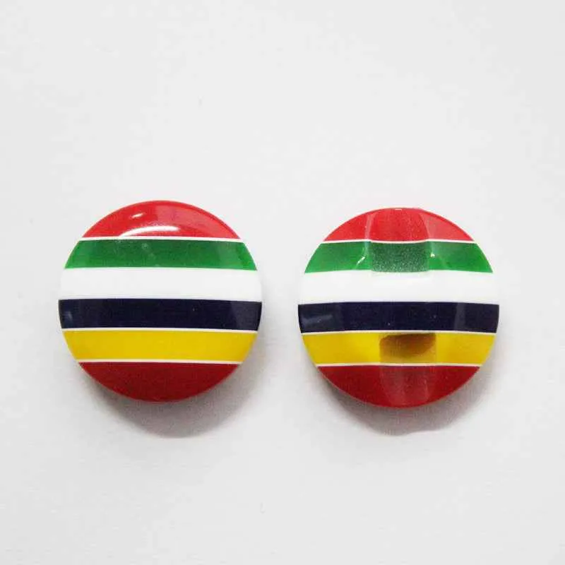 Colorful Striped Hidden Hole Resin Buttons for Knitwear 100 Pack