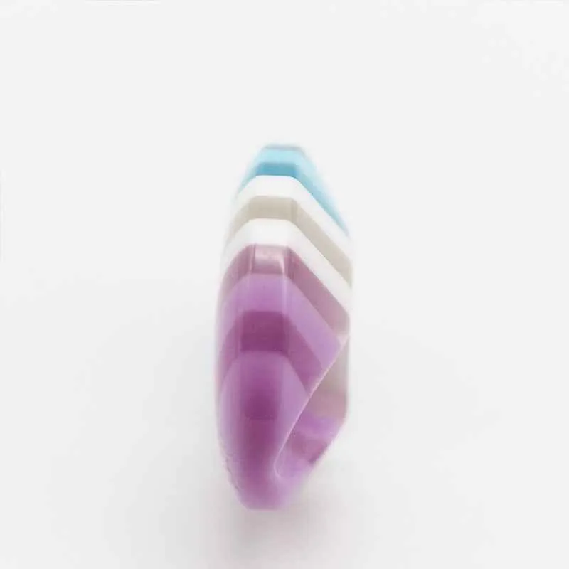 Colorful Striped Hidden Hole Resin Buttons for Knitwear 100 Pack