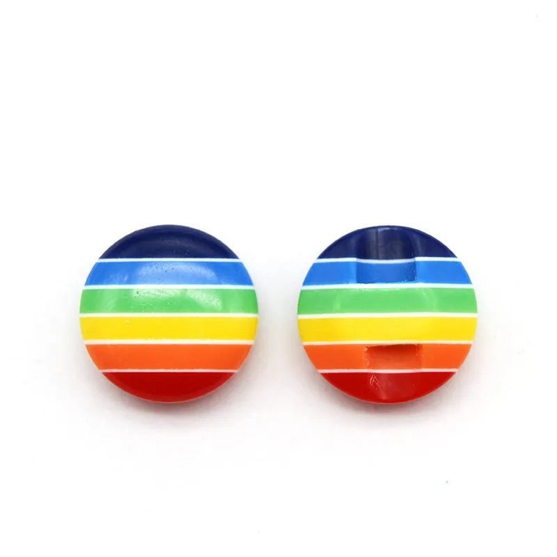 Colorful Striped Hidden Hole Resin Buttons for Knitwear 100 Pack