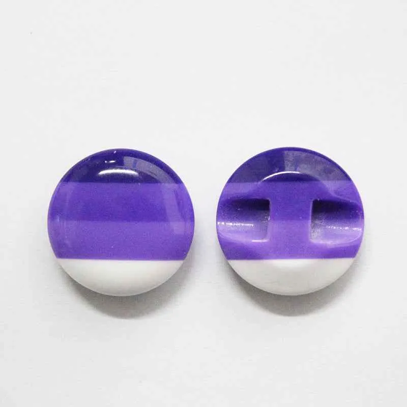 Colorful Striped Hidden Hole Resin Buttons for Knitwear 100 Pack