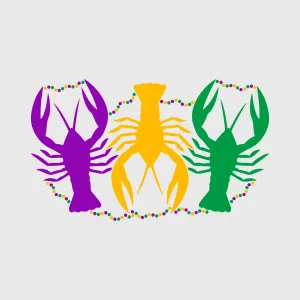 Crawfish Claws Mardi Gras Transfer