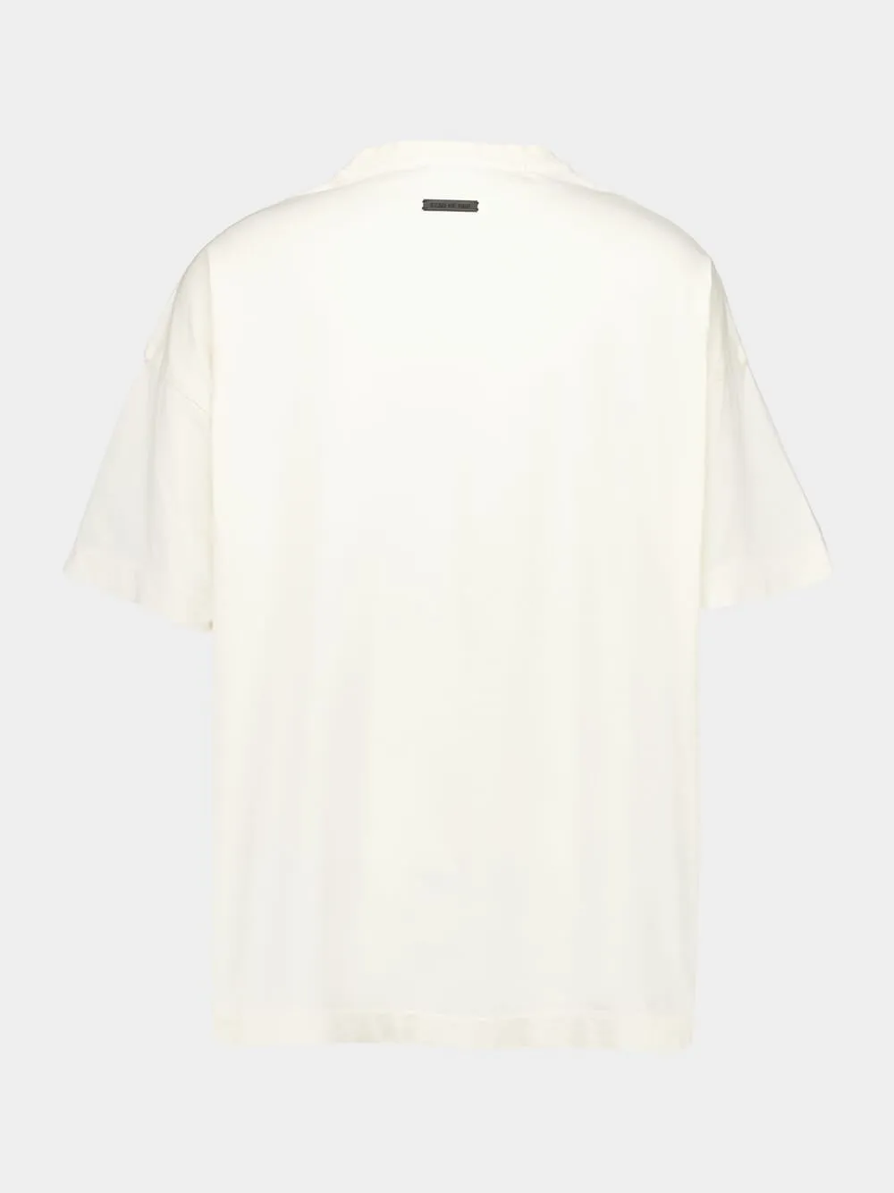 Cream Cotton Logo Print T-Shirt