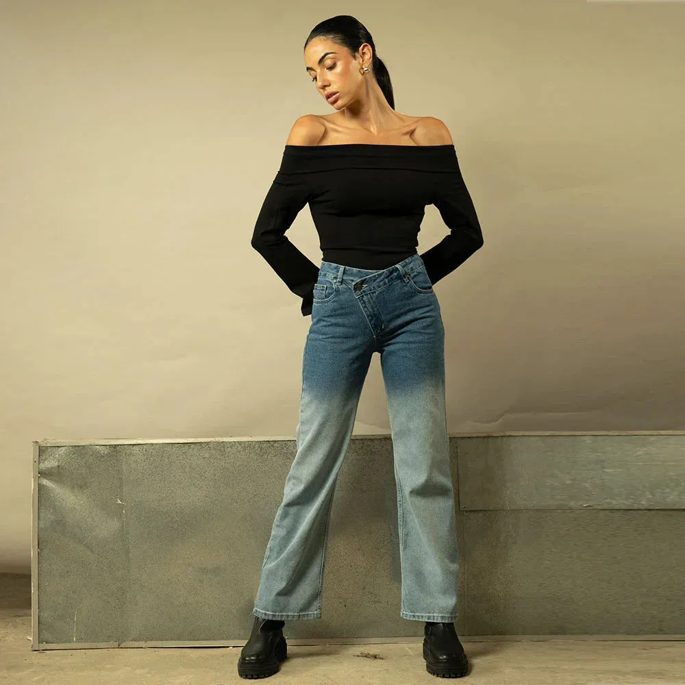 Criss-cross Jeans Ombré